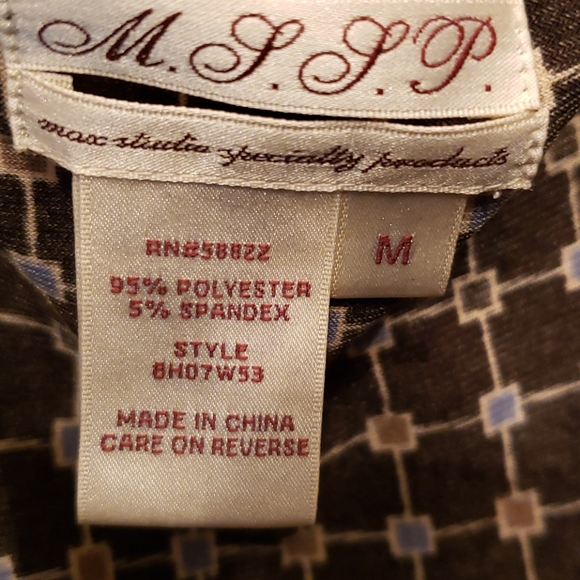 EUC M.S.S.P. 3/4 Sleeve Pattern Dress Size Medium - Picture 5 of 6